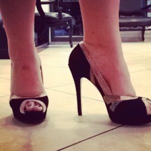 Snake skin and black heels